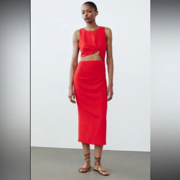 Zara Cut Out Ring Midi Dress - Picture 5 of 11